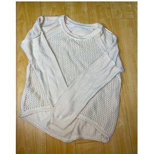 Cream high-low knit sweater